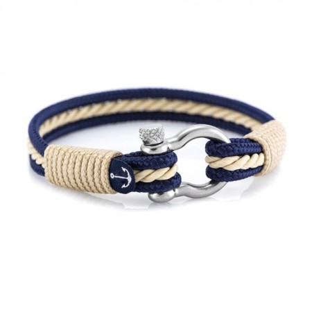 Nautical bracelet blue with beige accent